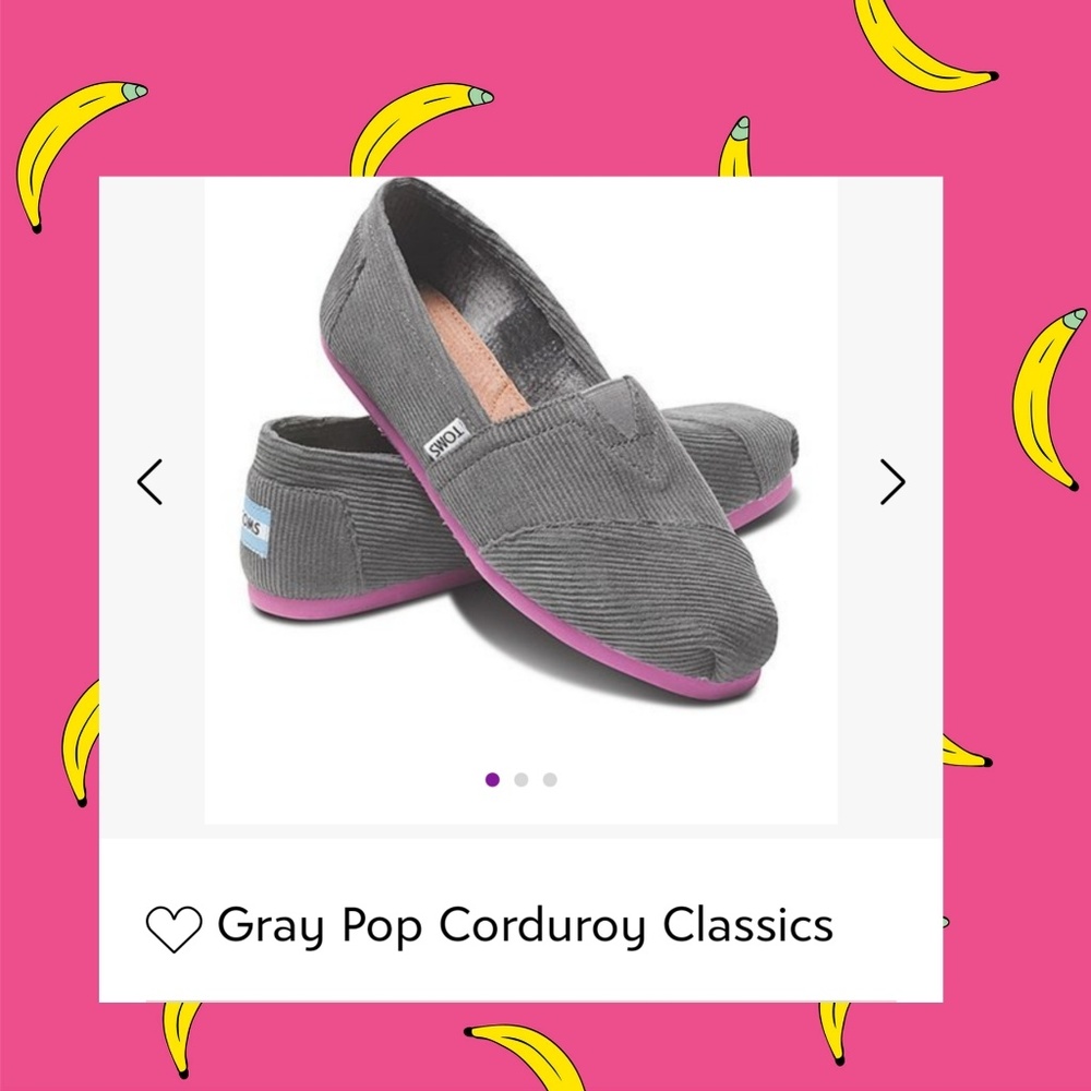 TOMS Gray Pop Corduroy Classics